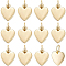 BENECREAT Brass Pendants, Long-Lasting Plated, Heart, Real 18K Gold Plated, 9.5x8x1mm, Hole: 3.5mm, 16pcs/box