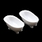 Opaque Resin Bathtub Ornament, Tub Decor, Home Decoration, White, 38x20.6x16.8mm