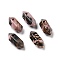 Natural Rhodonite Double Terminal Pointed Pendants, Faceted Bullet Charm, 18.5~20x8~9x8~9mm, Hole: 1.5mm