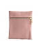 Rectangle PU Leather Jewelry Gift Zipper Bags, Gift Jewelry Packaging Bags for Earrings Rings Bracelets, Pink, 12x10cm