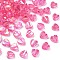 Transparent Acrylic Beads, AB Color Plated, Heart, Hot Pink, 7.5x8x3mm, Hole: 1.8mm, about 3620pcs/500g