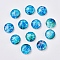 Luminous Constellation Pattern Glass Cabochons, Half Round/Dome, Deep Sky Blue, 12x4mm