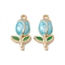 Alloy Enamel Pendants, Golden, Tulip Charm, Light Sky Blue, 22.5x11.5x3.5mm, Hole: 1.6mm