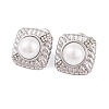 304 Stainless Steel Rhinestone Stud Earrings EJEW-A049-15P-1