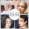 Fingerinspire 2Pcs 2 Styles Bridal Pearl Mesh Veil Cloth Hair Bands MRMJ-FG0001-16B-6