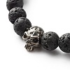 Natural Lava Rock Round Beads Stretch Bracelet BJEW-JB06832-6