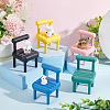  5 Sets 5 Colors Plastic Mini Chair Shape Cell Phone Stand AJEW-NB0004-06-4