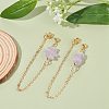Natural Amethyst Chip Beads Dangle Stud Earrings for Women EJEW-TA00028-04-2
