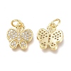 Brass Micro Pave Clear Cubic Zirconia Charms X-ZIRC-Q024-07G-1