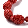Dyed Synthetical Coral Teardrop Shaped Carved Flower Bud Beads Strands CORA-L009-02-2