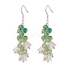 Shell Pearl & Plastic & Glass Flower Dangle Earrings EJEW-TA00193-1