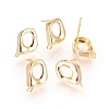 Brass Stud Earring Findings X-KK-S350-057G-2
