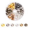 300Pcs 6 Colors 6-Petal Iron Bead Caps IFIN-CJ0001-67-1