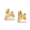 Rack Plating Brass Heart Stud Earrings EJEW-L224-65G-2