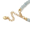 4mm Round Natural Aquamarine Beaded Bracelets BJEW-P318-03G-02-3