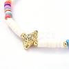 Handmade Polymer Clay Heishi Bead Stretch Bracelets BJEW-JB05078-01-2