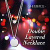 SHEGRACE Rhodium Plated 925 Sterling Silver Tiered Necklaces JN813A-4
