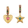 Colorful Cubic Zirconia Star and Heart Dangle Hoop Earrings JE922A-1