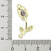 Rack Plating Brass Micro Pave Clear Cubic Zirconia Flower Connertor Charms KK-Z043-03D-3