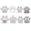 Paw Print Glass Hotfix Rhinestone DIY-WH0303-019-1