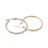 Two Tone 201 Stainless Steel Hoop Earrings with 304 Stainless Steel Pins for Women EJEW-B016-03B-2