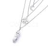 Bullet Natural Howlite Pendant Tiered Necklaces NJEW-JN02457-05-3