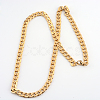Vacuum Plating 201 Stainless Steel Curb Chains  Necklaces NJEW-R063-30G-2