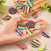 Pandahall 16Pcs 8 Style Transparent Resin & Walnut Wood Pendants RESI-TA0002-06-6