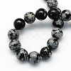 Natural Snowflake Obsidian Round Beads Strands X-G-S172-6mm-2