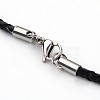 Braided Leather Necklace Making NJEW-JN01551-02-2