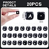 20Pcs Black Cube Letter Silicone Beads 12x12x12mm Square Dice Alphabet Beads with 2mm Hole Spacer Loose Letter Beads for Bracelet Necklace Jewelry Making JX433K-2