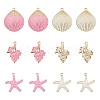 24Pcs 6 Style Spray Painted Alloy Pendants FIND-LS0001-60-1