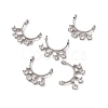 Rack Plating Brass Pave Clear Cubic Zirconia Connector Charms KK-C007-32P-1