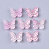 Transparent Spray Painted Glass Charms X-GLAA-T016-21D-2