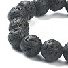 Natural Lava Rock Beaded Stretch Bracelets BJEW-D446-D-33-3