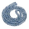 Frosted Transparent Glass Bead Strands GLAA-P065-6mm-10-5