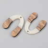 Opaque Resin & Walnut Wood Pendants RESI-S389-058B-C04-2