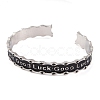 Good Luck Zinc Alloy Black Enamel Open Cuff Bangles for Women BJEW-L688-02P-2