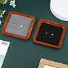 Square Wood Jewelry Storage Tray with Microfiber Fabric Mat Inside ODIS-WH0030-37B-03-5