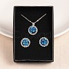 Druzy Resin Pendant Necklaces & Stud Earrings Jewelry Sets SJEW-JS00847-B-2
