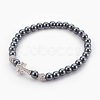 Natural & Synthetic Mixed Stone Stretch Bracelets BJEW-JB03961-2