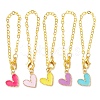 Heart Alloy Enamel Pendant Decoration HJEW-JM01459-1