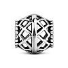 TINYSAND Rondelle Rhodium Plated 925 Sterling Silver Hollow European Beads TS-C-069-1