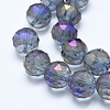 Electroplate Glass Beads Strands EGLA-F128-FR05-3