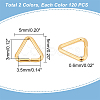   240Pcs 2 Colors Brass Triangle Linking Ring KK-PH0005-19-2