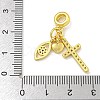 Rack Plating Brass Micro Pave Cubic Zirconia Pendants KK-I718-06G-3