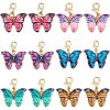 SUNNYCLUE 24Pcs 6 Colors  Butterfly Alloy Enamel Pendant Decorations HJEW-SC0001-40-1