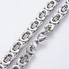 Men's 304 Stainless Steel Byzantine Chain Necklaces NJEW-P218-06P-2