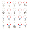 BENECREAT 20Pcs 20 Style Cowboy Theme Alloy Wine Glass Charms with Glass Beads AJEW-BC0003-77-1