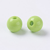 Opaque Acrylic DIY Ball Loose Round Beads X-PAB705Y-6-2